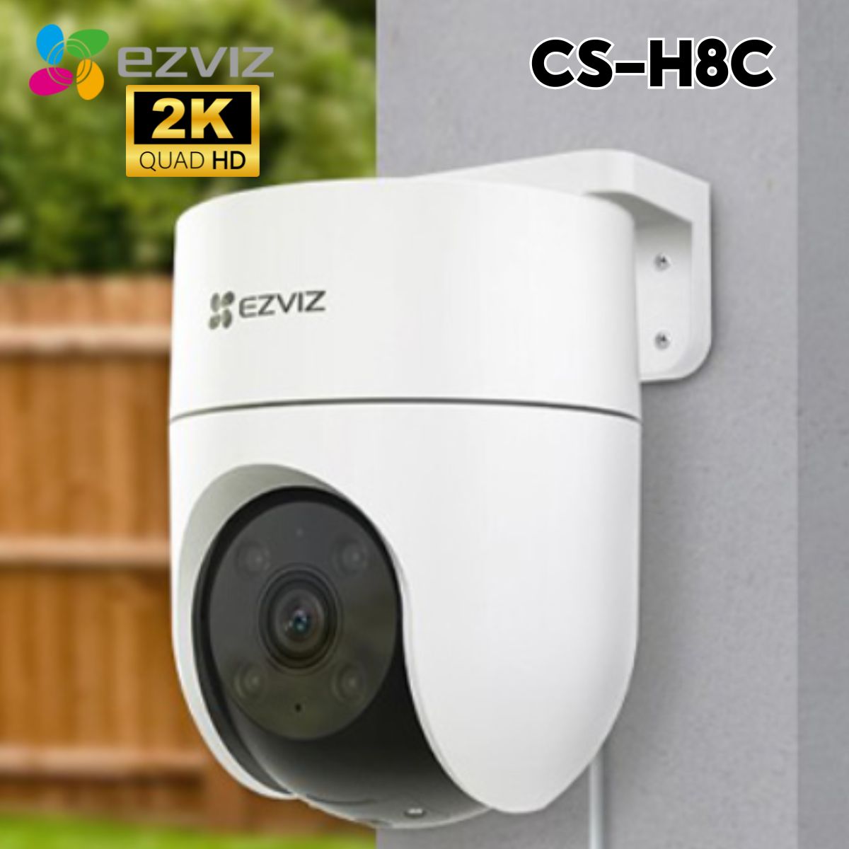 Ezviz CS-H8C 2K 3MP Pro Color Camera xoay wifi quay quét ngoài trời, Hồng ngoại 30m, Ban đêm có màu