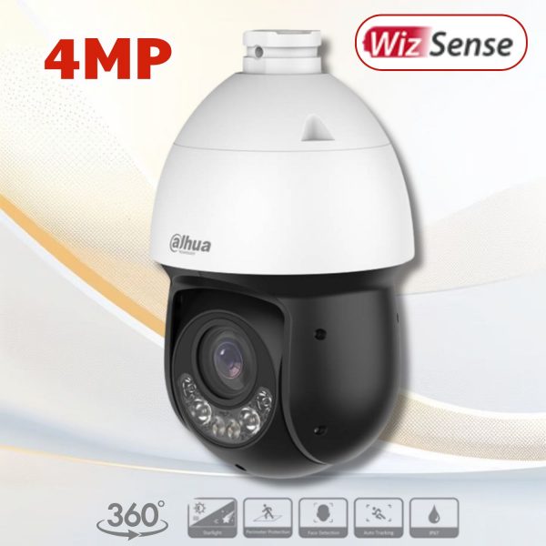 Camera IP Speed Dome quay 360° Dahua DH-SD4D425MB-HNR 4MP Zoom quang 25X, IR 100m & Warm Light 50m, Đàm thoại 2 chiều