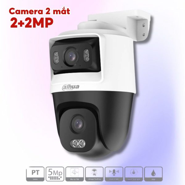 Camera ngoài trời 2 Ống kính 2+2MP Dahua DH-HAC-PTS1500CP-E2-IL-A  Hồng ngoại 50m, Tích hợp MIC, IP66, 12 VDC