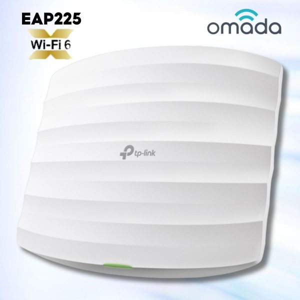 Access Point Wi-Fi Tp-Link Omada EAP225 Chuẩn AC1350, Wi-Fi 6 băng tần kép 450 Mbps ở 2.4 GHz + 867 Mbps ở 5 GHz