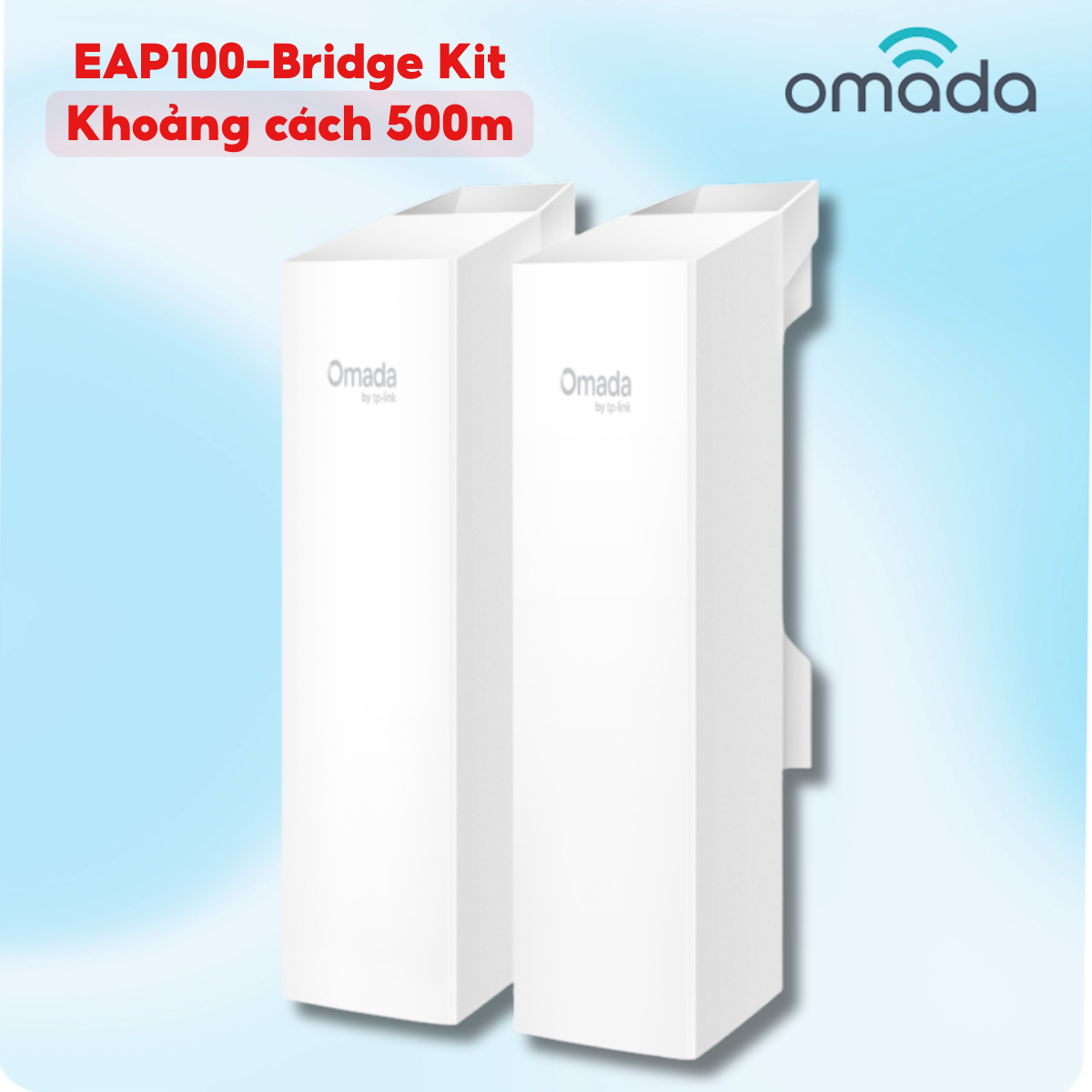 Bộ Kết Nối Không Dây TP-Link EAP100-Bridge Kit Khoảng Cách 500m, 3 Cổng LAN, Chống Sét 6kV, Tự Động Ghép Đôi