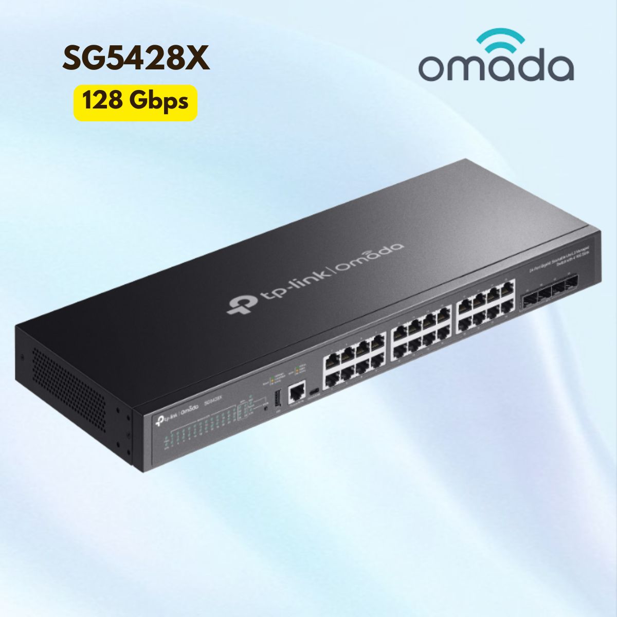 Switch Tp-Link Omada SG5428X  24-Port Gigabit Stackable Lite L3 ,4 Khe Cắm 10G, Hỗ  trợ định tuyến OSPF & RIP