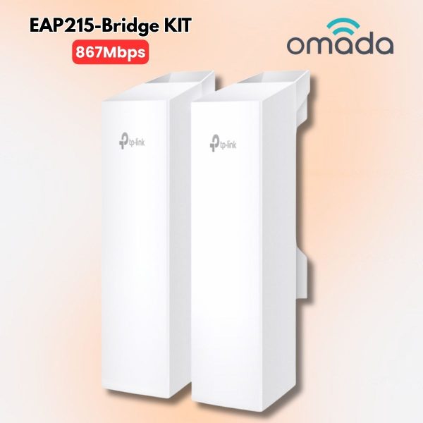Bộ thu phát không dây Omada EAP215-Bridge KIT 3 Cổng Gigabit, Khoảng cách 5Km, Tốc độ 867Mbps, IP65, 6kV