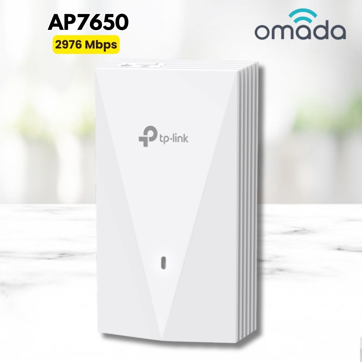 Bộ phát wifi WiFi 6 gắn tường Omada Pro AP7650 AX3000, Băng thông 2976 Mbps, Tích hợp Switch 3 Cổng Gigabit