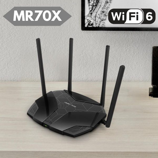 Router Wifi 6 Mercusys MR70X Băng tần kép AX1800, Dung lượng nhiều hơn, Phủ sóng rộng hơn