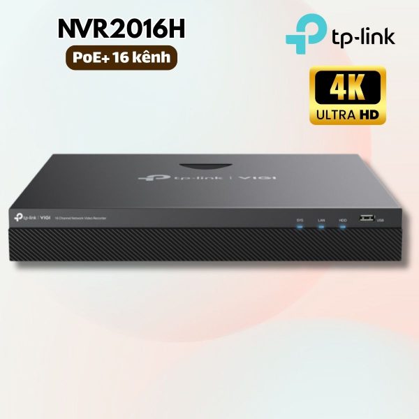 Đầu Ghi Hình 16 Kênh VIGI NVR2016H: Băng Thông 160Mbps, Xuất Hình 4K, Hỗ Trợ 2 Ổ Cứng, Chuẩn H.265+